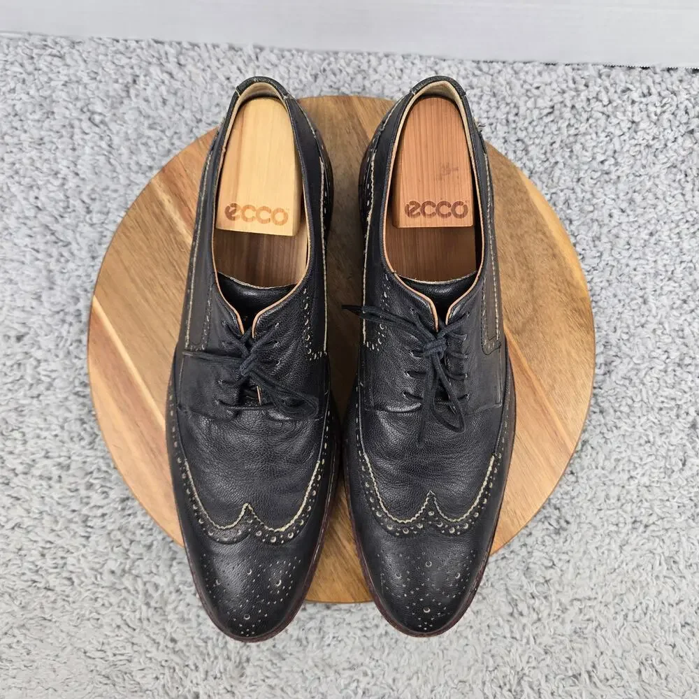 Cole Haan Mens 11.5M Warren Black Wingtip Brogue Oxford Casual Daily Dress Shoe